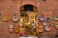 Beautiful colored and medieval street in the old town of Siena, Italy