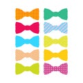 Beautiful colored men`s bow ties with different patterns. Royalty Free Stock Photo