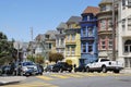 Beautiful colored row houses, San Francisco. Royalty Free Stock Photo