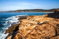 Beautiful colored sandstone rocks near Putty Beach, Bouddi National Park, Australia.