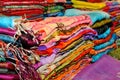 Beautiful colored scarfs Royalty Free Stock Photo