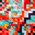 Beautiful colored small pixels seamless pattern