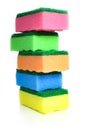 A beautiful colored sponges on a white background