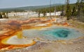 Hot geyser pool in Old Faithful area of Yellowstone National Park Royalty Free Stock Photo