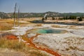 Hot geyser pool in Old Faithful area of Yellowstone National Park Royalty Free Stock Photo