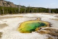 Hot geyser pool in Old Faithful area of Yellowstone National Park Royalty Free Stock Photo