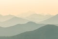 A beautiful, colorful, abstract mountain scenery in sunrise. Minimalist landscape of mountains in morning in blue tones.