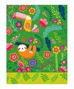 Beautiful and colorful animal card