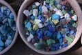 Beautiful colorful blue stones close up for background Royalty Free Stock Photo