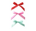 Beautiful colorful bows with polka dot pattern