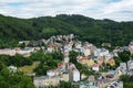 Beautiful colorful buildings in traditional spa town of Karlovy Vary, Czech Republic Royalty Free Stock Photo