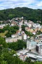 Beautiful colorful buildings in traditional spa town of Karlovy Vary, Czech Republic Royalty Free Stock Photo