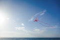 Beautiful colorful butterfly kite against the blue sea and sky, Royalty Free Stock Photo