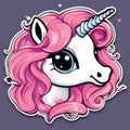 Cute unicorn sticker.