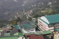 beautiful, colorful cityscape of gangtok hill station, small mountain town is capital of sikkim state of india