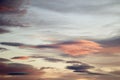 Beautiful colorful cloudscape over Stara Zagora, Bulgaria in winer.