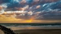 Sunset On The Horizon At Sandy Beach, Puerto Penasco, Mexico