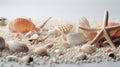 A beautiful and colorful collection of shells, beads, and starfish