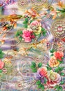 Beautiful colorful digital floral design