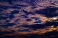 Beautiful colorful dramatic landscape panorama with blue sky clouds and sunset panoramic view in the evening Royalty Free Stock Photo