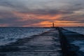 Beautiful colorful dramatic sunset on the sea. dramatic sky with clouds Royalty Free Stock Photo