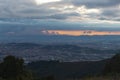 Beautiful colorful dusk landscape of bogota city north west side viewed from a mountain Royalty Free Stock Photo