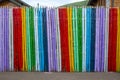 beautiful colorful fence looking like colored pencils Royalty Free Stock Photo