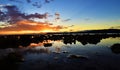 Beautiful sunset of Hickam Beach, Hawaii