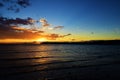 Beautiful sunset at Hickam Beach, Hawaii