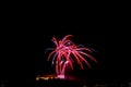 Beautiful colorful firework in city Brno on Spilberk Royalty Free Stock Photo