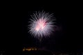 Beautiful colorful firework in city Brno on Spilberk Royalty Free Stock Photo