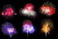 beautiful colorful firework set isolated display for celebration Royalty Free Stock Photo