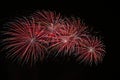 Ignis Brunensis. Beautiful colorful fireworks over the water. International fireworks competition Brno - Czech Republic Royalty Free Stock Photo