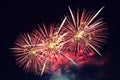 Beautiful colorful fireworks over the water. International fireworks competition Brno - Czech Republic Ignis Brunensis Royalty Free Stock Photo