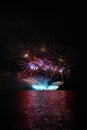 Beautiful colorful fireworks over the water. International fireworks competition Brno - Czech Republic Ignis Brunensis Royalty Free Stock Photo