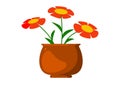 Flower and Vase Illustration Vector Royalty Free Stock Photo