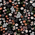 Beautiful colorful Flowery colorful pattern in small-scale flowers. Liberty style .Floral seamless background