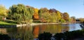 Beautiful colorful foliage reflects water