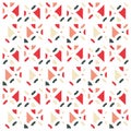 Beautiful of Colorful Geometric Pattern with Triangles and Quarter Circles, Repeated, Abstract, Illustrator Pattern Wallpaper