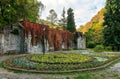 beautiful colorful hanging garden of Palace in Lillafured Hungary autumn fall season in Bukk National Park