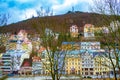 Beautiful colorful historical buildings Karlovy Vary Czech Republic Royalty Free Stock Photo
