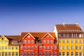 beautiful colorful historical houses against blue sky