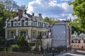 Beautiful Colorful house in the historic part Podol, Kiev Ukraine Royalty Free Stock Photo