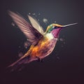 Generative AI: beautiful colorful hummingbird flying