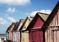 Beautiful colorful huts by the sea