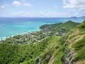 Landscape picture of the beautiful Oahu coast near Kailua, Hawaii Royalty Free Stock Photo