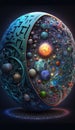 3D Mathematical Representation of The Universe. AI generative.