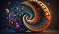 3D Mathematical Representation of The Universe. AI generative.