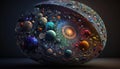 3D Mathematical Representation of The Universe. AI generative.