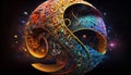 3D Mathematical Representation of The Universe. AI generative.